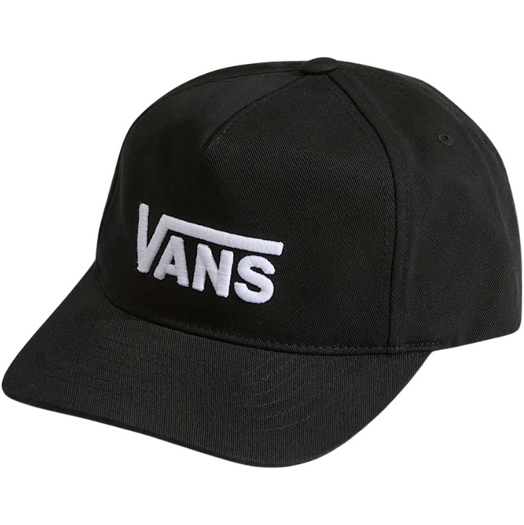 2026 Vans Drop V Logo Snapback Hat VN000QAH - Black